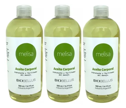 Aceites Para Masajes Melisa Biobellus 500ml Pack 3