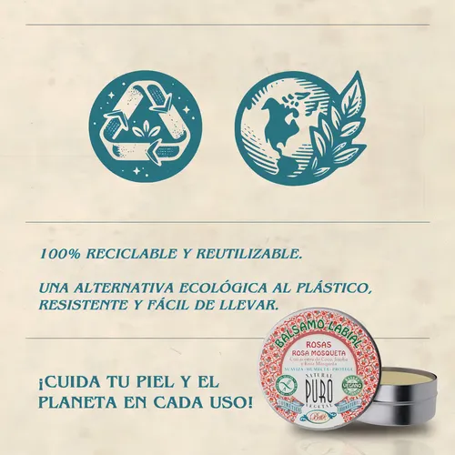 Bálsamo Labial en lata Rosa y Rosa Mosqueta Boti-k Puro