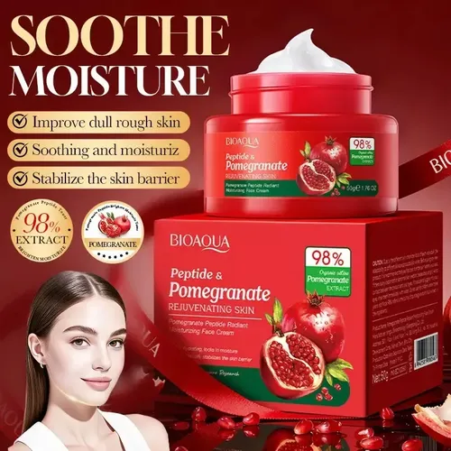 Crema Facial Antiage Rejuvenece Peptidos Granada 50g Bioaqua Madura Día/noche