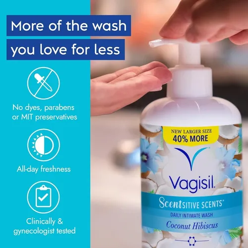 Gel Íntimo Vagisil Coco Hibisco 500ml Pack 2