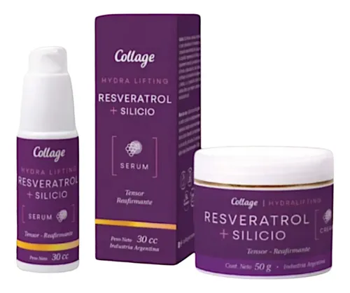 Kit Facial Crema + Serum Resveratrol Silicio Uva Collage