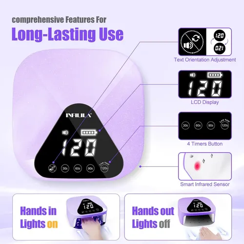 Lámpara Uv Led Inalámbrica Para Uñas Gel Violeta