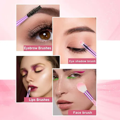 Juego De Brochas De Maquillaje De Cristal Brillante, 10 Unid