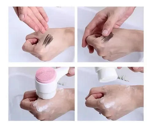 Limpiador Facial Silicona Y Cepillo Doble Manual Exfoliante