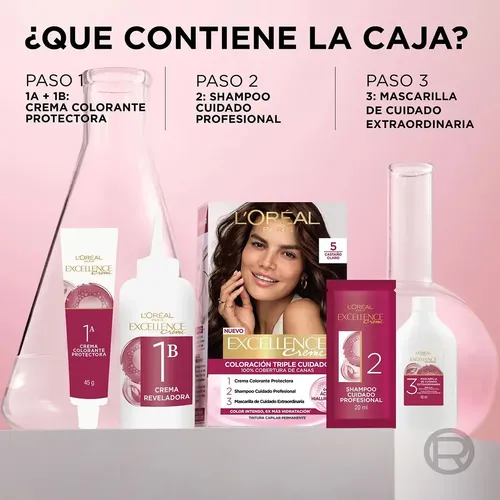 Kit Tintura Permanente L’ Oréal Paris Excellence Creme 7 Rubio