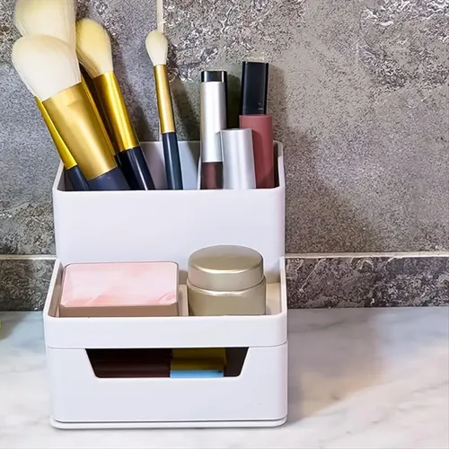Organizador Pequeño Con Soporte Para Brochas De Maquillaje,