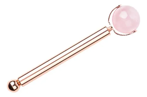 Rodillo De Jade Rosa Para Masaje Facial Y Cuidado Piel