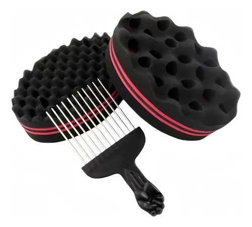 .2026 Peine Esponja Para Cabello Rizado Masculino, Cepillo