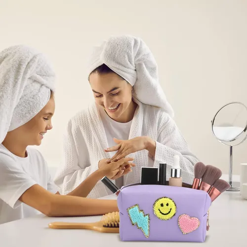 Bolsa De Maquillaje Chunful Preppy De 9 Piezas Con Parche De