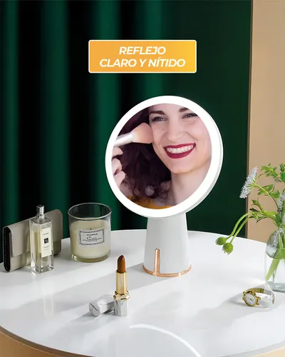 Espejo Maquillaje Led Practiled USB 30 Leds 3 Tonos Luz Ajustable Blanco