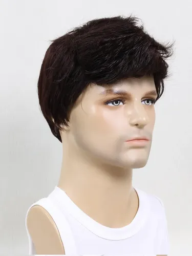 Peluca Corta Natural Para Hombre Color Moda