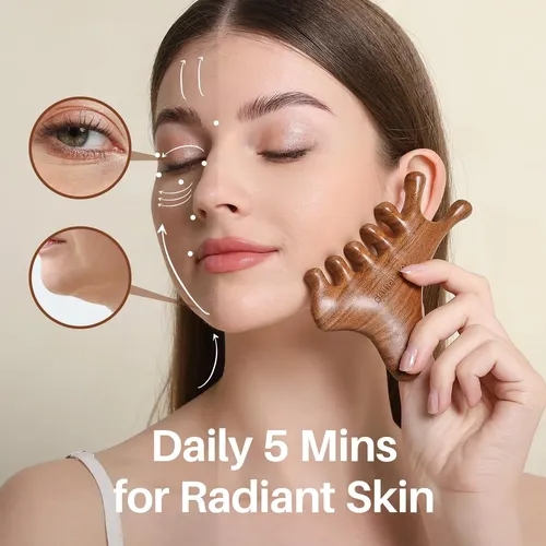 Masajeador Gua Sha 4 En 1 Rostro Y Cuerpo Rustico