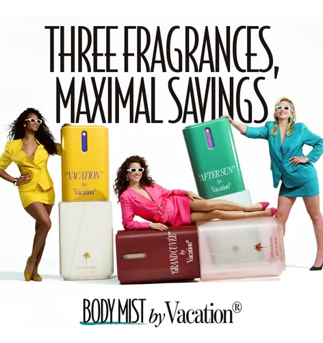 Bruma Corporal Vacation, Paquete De 3, 3 Onzas Líquidas Cada Una, Set De Perfume De Regalo Para Mujer, Aromas De Coco, Aloe Y Argán, Aerosol Para Cabe