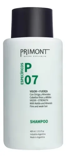 Shampoo P07 Anticaída Preventivo, Fuerza y Vigor, Con Ortiga y Minerales X 400 Ml – Primont