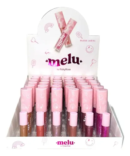 Caja X36 Ruby Rose Melu Lip Gloss Brilloso C/ Glitter
