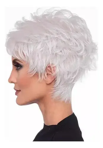 H.b Peluca Blanca De Pelo Corto For Mujeres Mayores T.z
