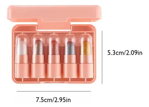 Sombras Ojos Stick Satinadas Dragonranee 5 Tonos Kawaii Hipoalergénicas