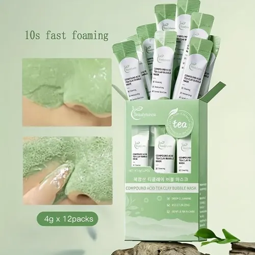 Mascarilla Facial Burbujeante De Arcilla Con Té Compuesto