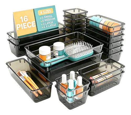 Organizador De Cajones Joyas Maquillaje 16 Pzas De Plástico