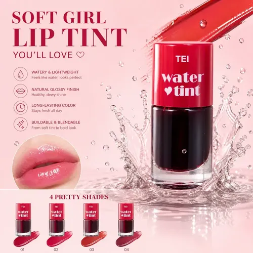Water Tint Labial Tei Efecto Tinta Mate Larga Duración