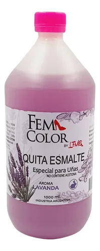 Quitaesmalte Lavanda Sin Acetona Manicuria 1000ml Femcolor