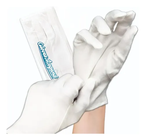 Guantes De Algodón Blancos Hidratantes Para Noche Chicos