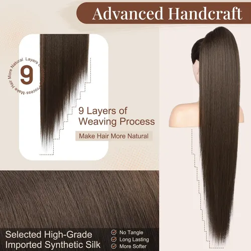 Extension De Cabello Cola De Caballo 91cm Black Brown