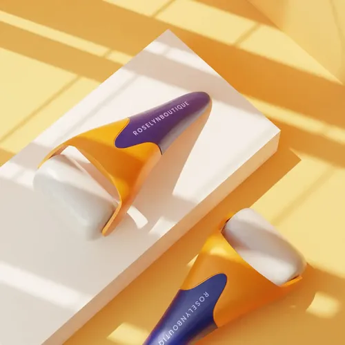 Rodillo Facial Roselynboutique Ice Roller Gua Sha Naranja
