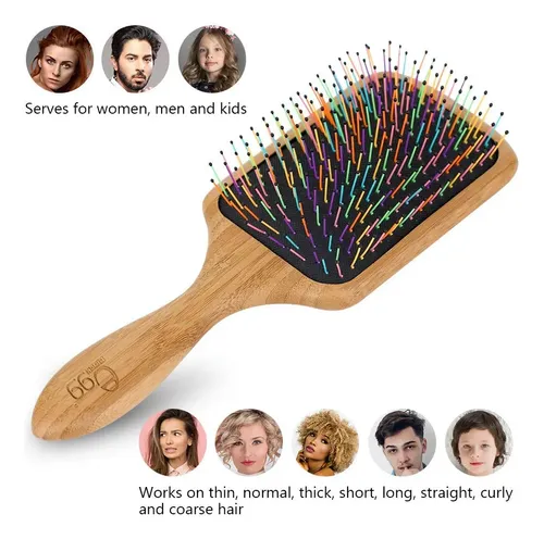 Cepillo Desenredante Con Forma De Huevo Negro Para Mujeres Y