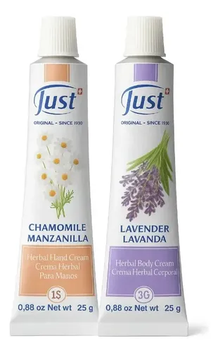 Kit Just Crema Herbal Manos Manzanilla Y Corporal Lavanda 25
