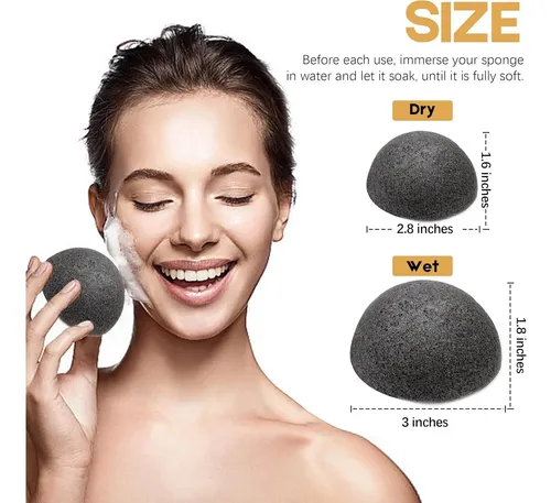 Esponjas De Konjac Con Carbón Activado Para Limpieza
