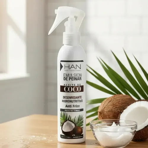 Han Emulsion De Peinar Aceite De Coco Apto Metodo Curly