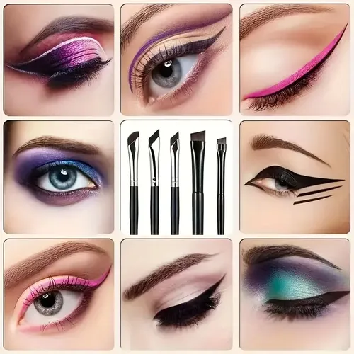 Cxre Set 5 Brochas Precisión Ojos, Pinceles Maquillaje Ce