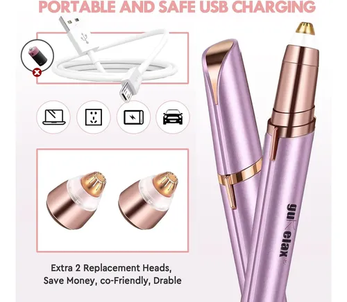 Depiladora Eléctrica Cejas Recargable Led Painless