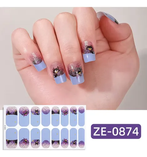 Set 2 Uds Calcomanías Uñas Luminosas Halloween Adhesivas