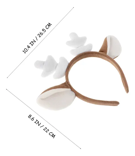 Diadema Con Cuernos De Ciervo Esponjosos Para Mujer, Lujosa