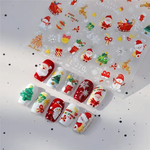 Pegatinas Navideñas 3d Para Uñas