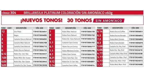 Tintura Silkey Brillansilk Platinum Tono Sobre Tono X 12 Uni