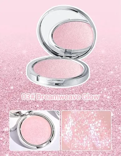 Iluminador Facial En Polvo Erinde Shimmer, Crema A Polvo