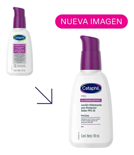 Loción Hidratante FPS 30 PRO AC Dermacontrol Cetaphil para Piel con Tendencia Acnéica x 118 Ml