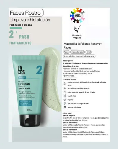 Mascarilla Exfoliante Renova+ Faces Natura