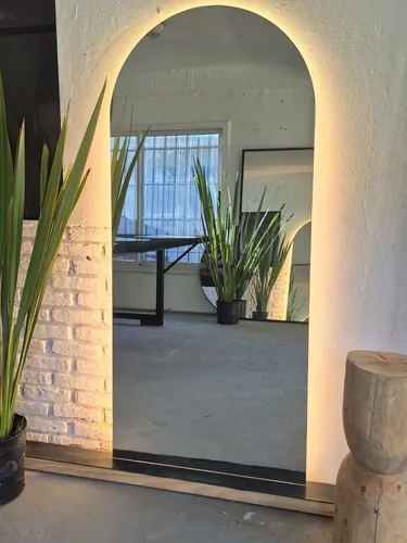 Espejo Arco Medio Punto Bordes Pulidos Con Luz Led 190×60