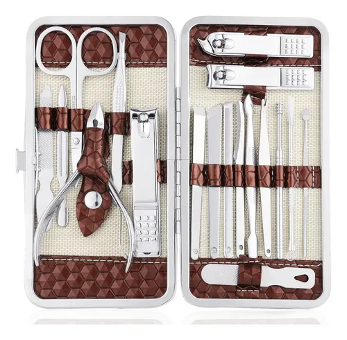 Set De Manicura Yougai 18 Piezas De Acero Inoxidable