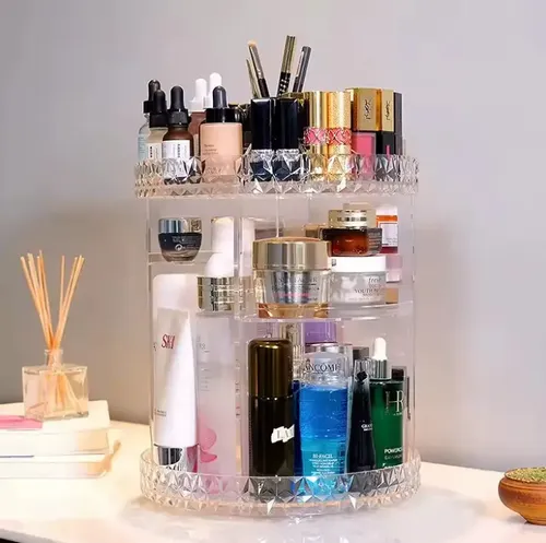 Organizador Maquillaje Cosmeticos 4 Pisos Giratorio Acrílico
