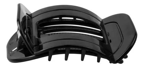 Broches De Pelo Grandes 5 Dientes Cuadrados Pack X 12 Color Negro