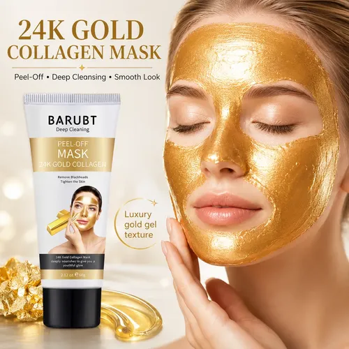 Mascarilla Facial Barubt Peel Off Colágeno 24k Todo Tipo De Piel