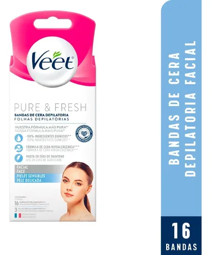 Veet Banda Depilatoria Facial Para Piel Sensible X16