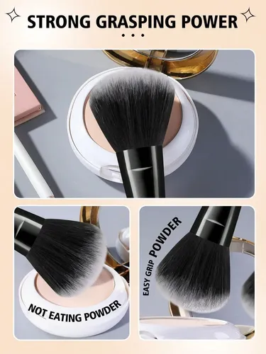 Set 25 Brochas Y Esponjas De Maquillaje Negro Profesional