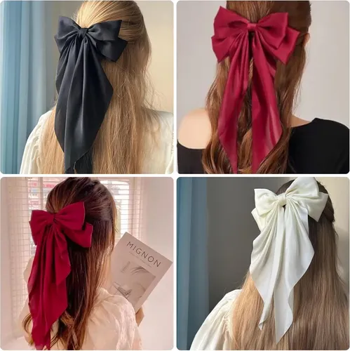 Kit De 3 Pinzas De Pelo Elegantes Con Lazo Grande