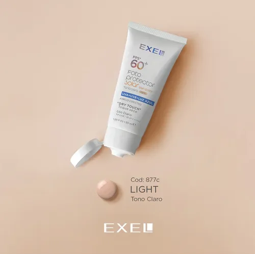 Exel Fotoprotector Solar Fps 60. Uva + Uvb + Luz Azul C 50ml – Tono Claro